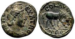Ancient Coins - ALEXANDRIA TROAS AE20. VF+/EF-. Civic Issue. Tyche - Horse.