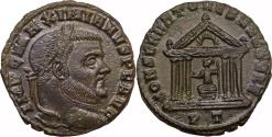 Ancient Coins - MAXIMIANUS HERCULIUS AE Follis. EF/EF-. Temple.