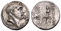 Ancient Coins - DEMETRIOS I SOTER AR Tetradrachm. VF+/EF-. Antioch mint. Tyche seated.