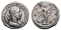 Ancient Coins - SEVERUS ALEXANDER AR Denarius. EF+. Mars. EXCELLENT!