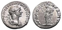 Ancient Coins - TRAJAN AR Denarius. EF. The happiness.