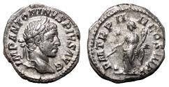 Ancient Coins - ELAGABALUS AR Denarius. EF. The providence.