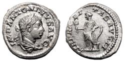 Ancient Coins - ELAGABALUS AR Denarius. EF+/EF. LUSTER. The liberality.