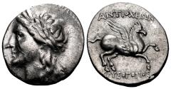 Ancient Coins - ALABANDA (Caria) AR Tetradrachm. VF/EF-. Circa 197-190/88 BC. Pegasos.