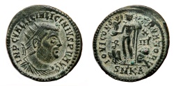 Ancient Coins - LICINIUS I AE Follis. EF. Cyzicus mint. IOVI CONSERVATORI. Radiated Bust. 