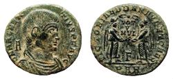 Ancient Coins - MAGNENTIUS AE2 (Maiorina). EF. Arelate mint. VICTORIAE DD NN AVG ET CAES. Superb coin!