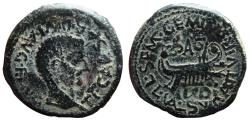Ancient Coins - TIBERIUS AE As. VF/VF+. Galley.