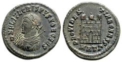 Ancient Coins - CRISPUS AE Follis. EF. Heraclea mint. Camp Gate.
