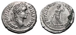 Ancient Coins - CARACALLA AR Denarius. aEF. Mars.