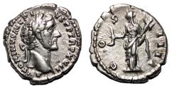 Ancient Coins - ANTONINUS PIUS AR Denarius. EF-/EF. Vesta.