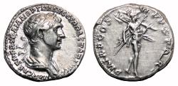Ancient Coins - TRAJAN AR Denarius. EF+/EF. LUSTER. Mars.