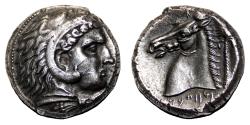 Ancient Coins - Sicily. SICULO-PUNIC AR Tetradrachm. EF-/EF. Entella mint. circa 300-289 BC.