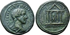 Ancient Coins - NICOPOLIS AD ISTRUM (Moesia Inferior) AE28. Gordian III. EF-. Legatus Sabinus Modestus-Temple.