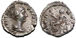 Ancient Coins - FAUSTINA II Minor AR Denarius. EF. The concord.