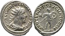 Ancient Coins - TREBONIANUS GALLUS AR Antoninianus. VF+. Antioch mint. MARTEM PROPVGNATOREM.