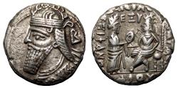 Ancient Coins - PARTHIA. VOLOGASES IV Bi Tetradrachm. EF-. Seleukeia on the Tigris mint.
