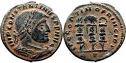 Ancient Coins - CONSTANTINE I AE Follis. EF. Legionary standards.