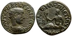 Ancient Coins - PHILOMELION (Phrygia) AE24. Trajan Decius. VF+/EF-. River-god Gallos.