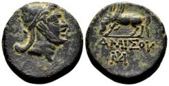 Ancient Coins - AMISOS (Pontos) AE23. Mithradates VI, king. EF-. Perseus.