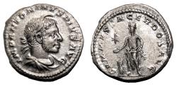 Ancient Coins - ELAGABALUS AR Denarius. EF. The highest priest.