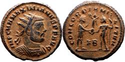 Ancient Coins - MAXIMIANUS HERCULIUS AE Post-Reform Radiate. EF. Cyzicus mint. The emperor.