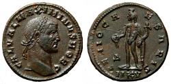 Ancient Coins - MAXIMINUS II DAYA AE Follis. EF. Cyzicus mint. GENIO CAESARIS.