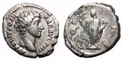 Ancient Coins - MARCUS AURELIUS AR Denarius. EF/EF-. Honos.