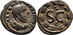 Ancient Coins - MACRINUS AE18. EF-/EF. Antioch mint. Wreath - SC.