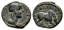 Ancient Coins - TRAPEZOPOLIS (Caria) AE14. Pseudo-Autonomous issue. VF+/EF-. Circa AD 138-161.