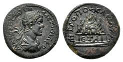 Ancient Coins - CAESAREA (Cappadocia) AE26. Severus Alexander. EF-. Mount Argaeus.