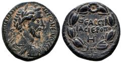 Ancient Coins - HIEROPOLIS (Cyrrhestica) AE22. Antoninus Pius. EF-. Legend in Wreath.