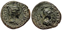 Ancient Coins - IRENOPOLIS-NERONIAS (Cilicia) AE21. Julia Domna. EF-. Athena.