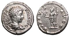 Ancient Coins - CARACALLA AR Denarius. EF/VF+. The virtus.