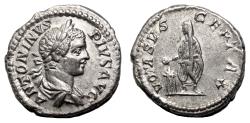 Ancient Coins - CARACALLA AR Denarius. EF. The emperor.