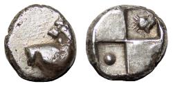 Ancient Coins - CHERSONESOS (Thrace) AR Hemidrachm. VF+/EF. Lion - Quadripartite incuse.