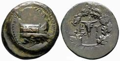Ancient Coins - KYZIKOS (Mysia) AE28. EF-. Circa 300-200 BC. Galley.
