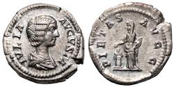 Ancient Coins - JULIA DOMNA AR Denarius. EF. The piety. QUALITY.