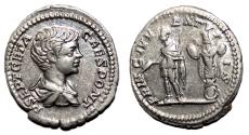 Ancient Coins - GETA AR Denarius. EF. The prince of the youth.