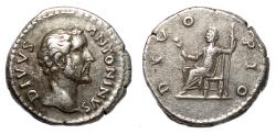 Ancient Coins - ANTONINUS PIUS AR Denarius. EF-. Divo Pio.