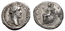 Ancient Coins - ANTONINUS PIUS AR Denarius. EF. ITALIA. Scarce and very nice!