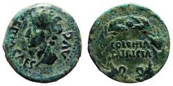 Ancient Coins - AUGUSTUS AE As. VF+. Wreath.