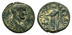 Ancient Coins - LAODICEA AD LYCUM (Phrygia) AE18. Hadrian. VF+. Zeus.