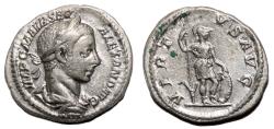 Ancient Coins - SEVERUS ALEXANDER AR Denarius. EF-/EF. The Virtus.