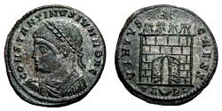 Ancient Coins - CONSTANTINUS II AE3 (Centenonial). EF+. Arelate mint. Four Towers.
