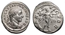 Ancient Coins - ELAGABALUS AR Denarius. EF+/EF. Mars.