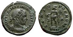 Ancient Coins - GALERIUS MAXIMIANUS AE Follis. EF. Treveri mint. Genio.