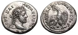 Ancient Coins - CARACALLA AR Tetradrachm. almost EF. Laodicea ad Mare mint. Eagle.