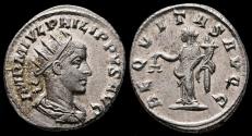 Ancient Coins - PHILIP II AR Antoninianus. EF+/EF. Antioch mint. The equity.