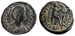 Ancient Coins - AELIA FLACCILLA AE2 (Maiorina). EF/EF+. Constantinople mint. SALVS REI PVBLICAE.