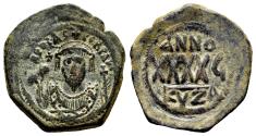 Ancient Coins - PHOCAS AE Follis. VF+. Kyzikos mint. Year 5.